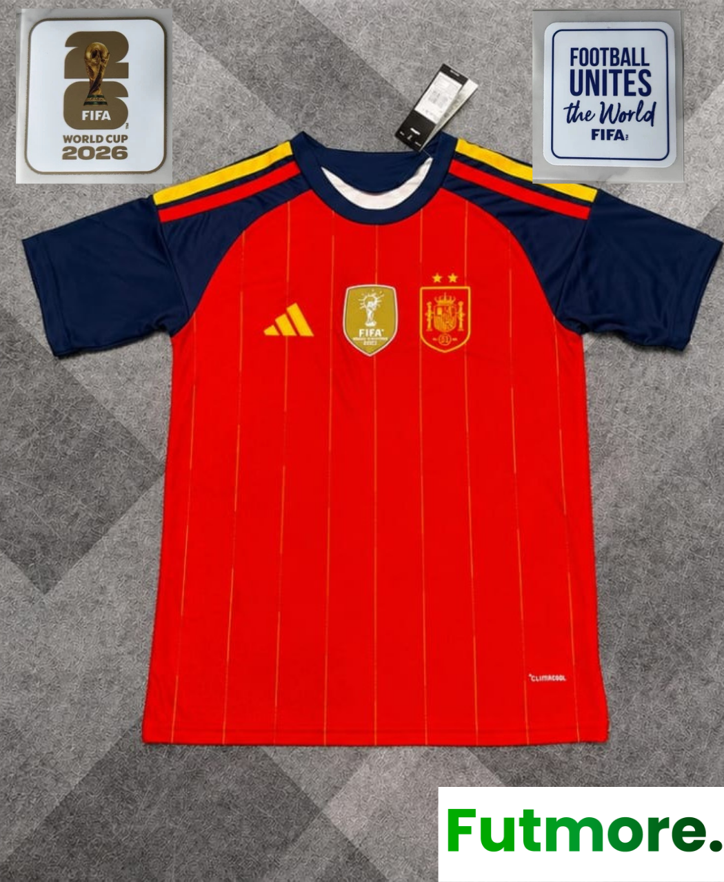2026 Mens Spain 2 Stars World Cup Home Jersey CHAMPIONS PATCHS