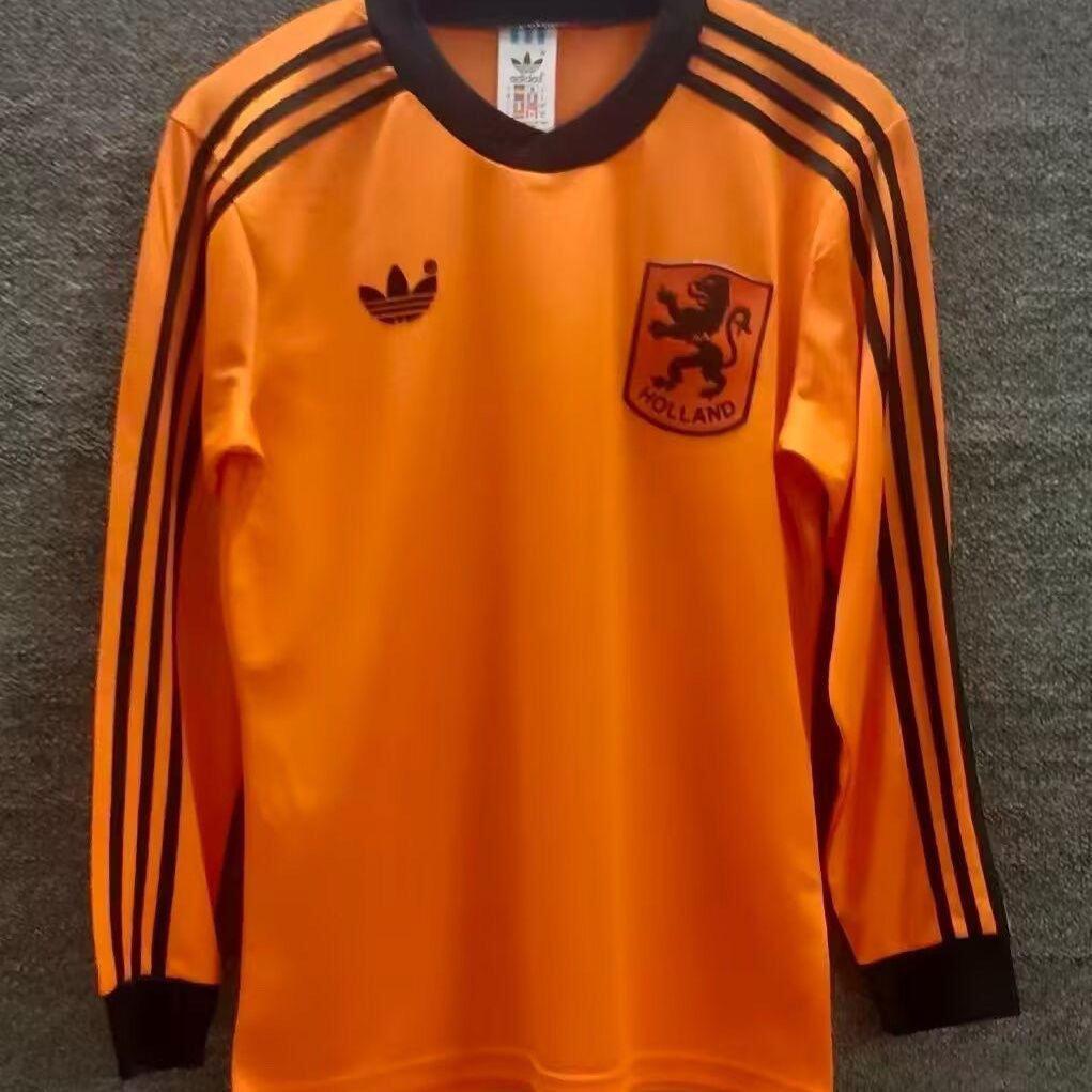 1978 Netherlands Home Long Sleeve Retro Jersey