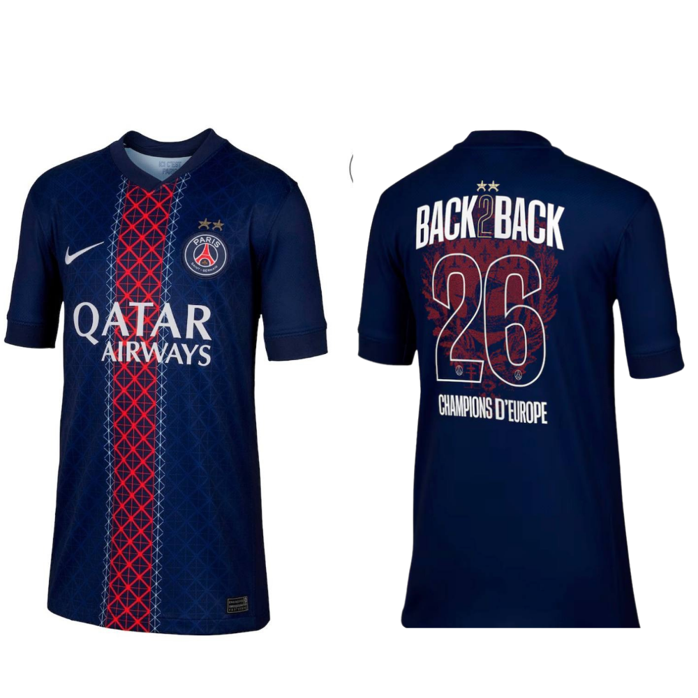 25/26 PSG HOME BACK 2 BACK Champions of Europe Jersey