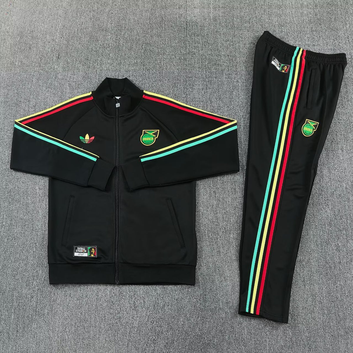 2026 Jamaica Special Edition Black Full Zipper Windbreaker + Long Pants